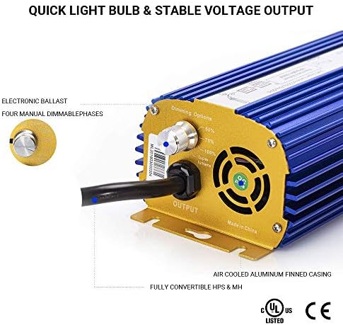 600 Watts Digital Dimmable Electronic Ballast for HPS MH Grow Light Bulb Lamp (600W, Blue) - Image 5