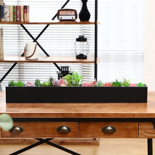 FillTouch 32 x 3.5 x 3.5 Inch 1 Pcs Long Rectangular Planter Box,Black - Image 2