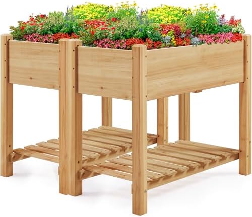 Yaheetech 34" Raised Garden Bed with Legs, Wooden Planter Box, 2Pcs by Yaheetech