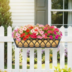 24 Inch Railing Planter Box Window Boxes Planters - 2 Pack Deck Railing Planter Boxes with Adjustable Brackets Coco Liners Balcony Planters Railing Hanging for Window Flower Boxes Outdoor Garden Decor - Image 6