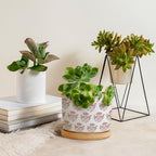 Mughal Flower Ceramic Planters Pink Flower Planters for Indoor Plants with Drainage Holes and Saucers Pot for Indoor Outdoor Garden - Image 4