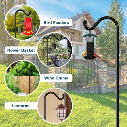 Gtongoko 76in Heavy Duty Shepherd Hook for Outdoor, 7-Prong Base, 1 Pack - Image 5