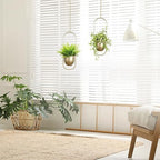 AceList Boho Hanging Planter for Indoor Plants - Set of 2 Gold Metal Wall Planter 5.7Inch with Hooks and Chins, Plant Hanger Decor for Window and Patio - Suitable for Hanging Plants Decor - Image 4
