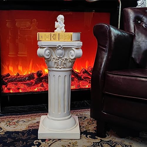 Classical Greek Ionic Order Column with Retro Old Style for Indoor Outdoor Garden Decor or Display Pedestal Pillar Stand for Plants and Sculptures,white - Image 2