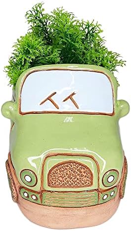 STP GOODS Ceramic Pot with Drainage Hole and Saucer, Plant Pots, Modern Decorative Planters for House Plants Indoor Flowers Plants, Cute Flower Pot - Gifts (Green) - Image 2
