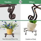 Yimobra 2 Pack Plant Stand for Flower Pot Heavy Duty Potted Holder Indoor Outdoor Metal Rustproof Iron Garden Container Round Supports Rack for Planter Bronze, Brown,10.2 Inches - Image 3