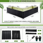 L Shaped Galvanized Raised Garden Bed Outdoor, 6.2x6.2x1.5ft - Image 2