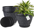 Nooulap 4 Pack 12 Inch Pots for Plants, Flower Pots Outdoor Indoor, Gray by Nooulap