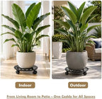 3 Packs 12 Inch Metal Plant Caddy with Wheels Heavy-Duty Rolling Plant Stand Lockable Wheels Plant Roller Base for Indoor Planters Outdoor Flower Pot Mover Rollers Plant Dolly Plant Coasters Trolley - Image 7