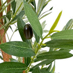 Artificial Tree in Geometric Pattern Planter, Fake Olive Silk Tree for Indoor and Outdoor Home Decoration - 68" Overall Tall (Plant Pot Plus Tree) - Image 4
