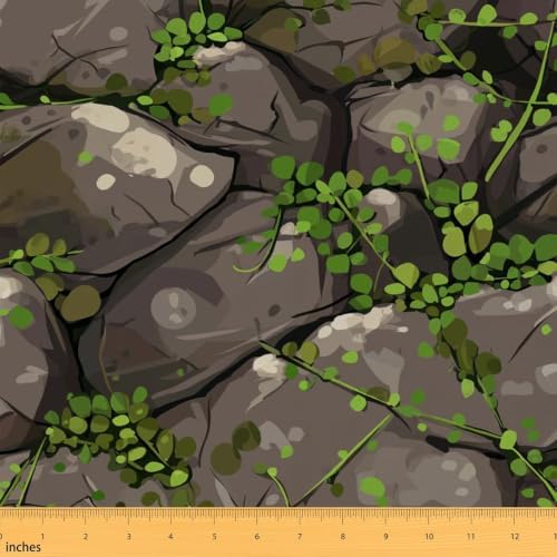 Natural Upholstery Fabric for Chairs, Stone Fabric By The Yard, Leaf Moss by Erosebridal