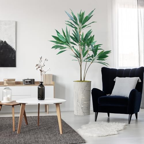 SIGNWIN Artificial Tree in Geometric Pattern Planter, Fake Dracaena Tree Silk Tree for Indoor and Outdoor Home Decoration - 66" Overall Tall (Plant Pot Plus Tree) by SIGNWIN