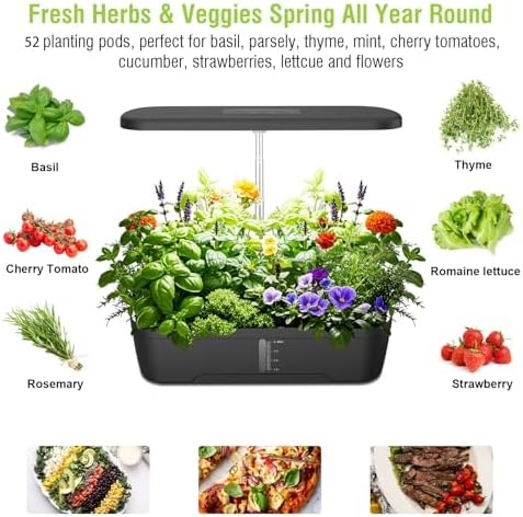 52 Pods Smart Hydroponics Growing System Indoor Herb Garden with Auto Timer - Image 2