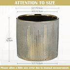 Oairse Small Ceramic Pot for Indoor Plants, 5.3 inch Plant Pot with Drainage Hole Decorative Texture Gold Planter Indoor Outdoor Flower Pots for Succulent Snake Plant Pothos Orchid - Image 2