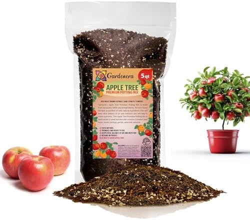 GARDENERA Premium Apple Potting Soil Mix - Perfect Balance of Nutrients, Drainage, and Aeration for Thriving Apple Trees - 5 QUARTS by Gardenera