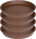 4 Pack of 16 17 inch Plant Saucer (15 inch Base), 2.3" Depth, Heavy Duty Deep Plant Trays for Pots, Bird Bath Bowls, Plant Water Saucers for Indoors, Planter Drip Trays (17", Chocolate) by Bleuhome