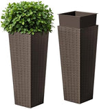 Devoko Resin 23.6'' Tall Planters, Large Taper Outdoor Planter by DEVOKO
