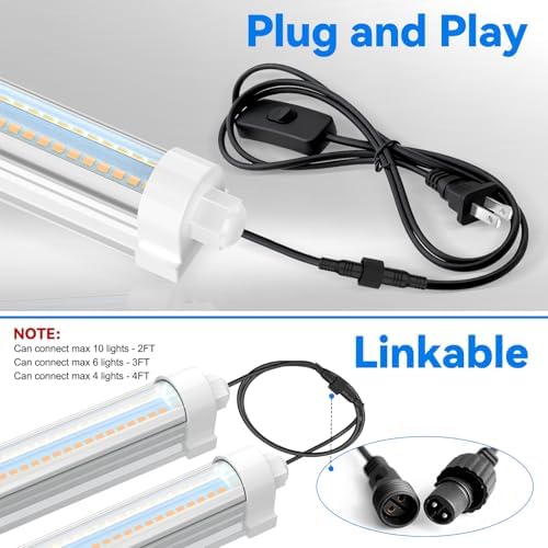 JESLED Waterproof T8 Grow Lights, 4FT 5000K Full Spectrum Daylight, 6Packs - Image 6