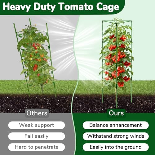 ZeeDix 6 Pack 65 Inch Heavy Duty Tall Tomato Cages for Garden - Image 3