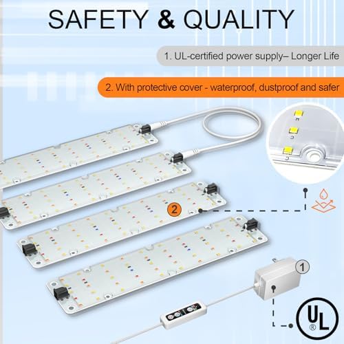 40W Full Spectrum Grow Light, Dimmable Timer, Ultra Thin Linkable - Image 4