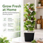 Hydroponics Growing System Kit Indoor Garden, Hydroponic Tower with Pump and Movable Water Tank Vegetable, 30 Pods Aeroponic Tower Garden - Image 7