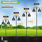 Gtongoko Bird Feeder Pole for Outdoors Heavy Duty, 108 Inch Double Shepherds Hook with 5-Prong Stable Base, 3/4 Inch Thick Hummingbird Feeder Stand for Hanging Plants, Lanterns, 1 Pack - Image 2