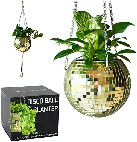 SCANDINORDICA Disco Ball Planter, Value Package, 6-inch Gold by SCANDINORDICA