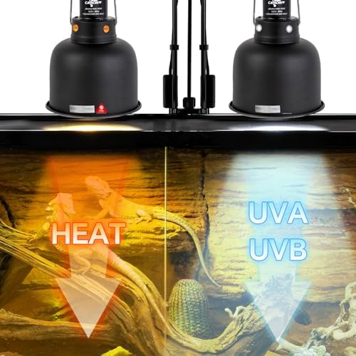 2 Pack Reptile Light Fixture, 5.5in Deep Dome Reptile Lamp Fixture, Optical Reflection Cover, Separate Switch & Hook, Terrarium Light Fixture for Reptile Heat Basking UVB Bulbs, 100W, Black - Image 5