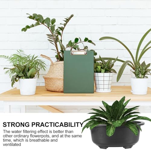 DOITOOL 2pcs Bonsai Training Pot - 17 Inch Pots for Plants with Drainage Hole - Black Bonsai Pots Plastic Planter for Garden, Yard, Office, Living Room, Balcony and More - Image 3