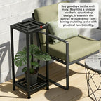Compact Metal Plant Stand, 2-Tier 29 Inch Tall Flower Pot Holder - Image 5