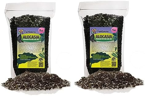 Gardenera Alocasia Plant Potting Soil - All-Natural Blend for Thriving Alocasia Plants - Boosts Root Health and Distinctive Foliage - 10 Quart by Gardenera