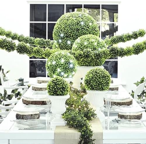 Artificial Plant Topiary Ball Dia 8in, Faux Plant Topiary Ball Extra Large, Garden Spheres Outdoor, Topiary Balls Artificial Outdoor, Lifelike Moss Balls Decorative Set - Image 6