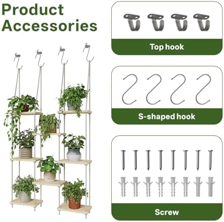 Window Plant Shelves Hanging Rack for Indoor Home Decor, 8-Tier - Image 3