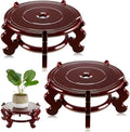 Geetery 2 Pcs 4–12 in Oriental Wooden Plant Stand Indoor Vase Stand, 12 in by Geetery