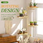 YQSLYSF Window Rotating Plant Stand Shelf Indoor Gold Metal Floating Shelves 4-Tier Wall Mount Plant hanger Holders for Wall Planter Modern Home Decor window sill gifts - Image 2