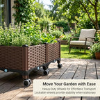 Raised Garden Bed with Interchangeable Wheels, Garden Boxes with Drainage, Ideal for Planting Vegetables, Herbs and Flowers, Patio. Suitable for Both Indoor and Outdoor use. - Image 5