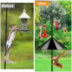 FEED GARDEN Heavy Duty Shepherds Hook Squirrel-Proof Bird Feeder Pole 92" Four Hooks 5-Prong Base & 19" Baffle for Outdoor Feeders & Plants - Image 5