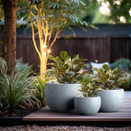 Kante 3-Pack 20" 15.7" 11.8" W Round Blue Gray Concrete Planters - Image 3