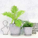 8 Inch + 6 Inch Retro Ceramic Planter Set of 2 with Drainage Hole and Saucer for Multiple Plants, Indoor-Outdoor Garden Pots for Succulent, Orchid, and Flower (Retro Purple) - Image 4