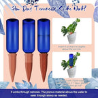 Teenyyou 12 Pcs Watering Spikes for Indoor Plants Include Terracotta Self Watering Spikes Devices and 26 oz Plastic Bottles Slow Release Vacation Insert Automatic(Blue) - Image 3