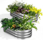 NEWBULIG Galvanized Raised Garden Bed Outdoor, 4x2x1ft 2 Pack Planter Box by NEWBULIG