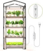 Indoor Greenhouse with Grow Light, 4-Tier Shelf, 26.4x19x61in by SpeePlant