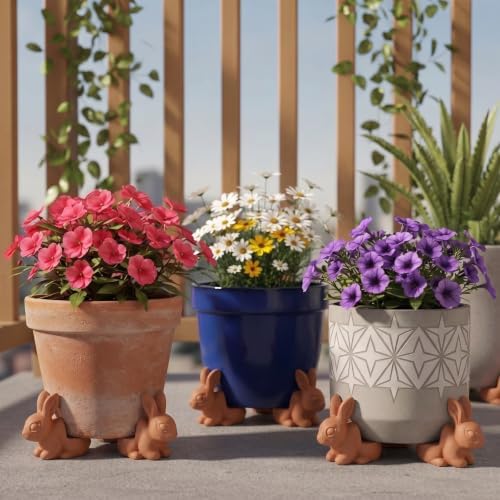 LemonRoad 12 Set Rabbit Pot Feet for Outdoor Planters, Terra Cotta Cement - Image 4