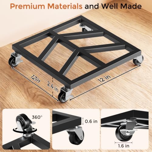 2 Pack 12" Plant Caddy with Wheels, Heavy Duty 800lbs Plant Dolly - Image 3
