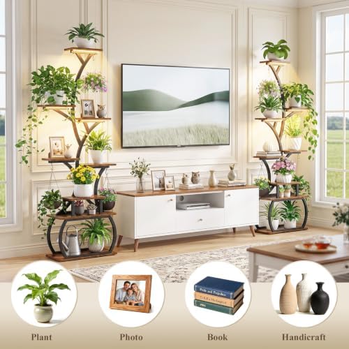ikkle 8-Tier 62" Metal Plant Stand Indoor with Full-Spectrum Grow Lights. - Image 2
