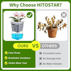 HITOSTAR 12 Pack 4 Inch Mini Clear Self Watering Pots for Indoor Plants, Small Plastic Planters with Drainage, Hydroponic Nursery Propagation Cups, for African Violet Alocasia Pot (4 Inch, 12Pack) - Image 4