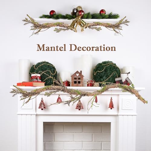 2Pcs 39" Bendable Faux Wood Branches Moss Tree Trunk Wall Decor - Image 2