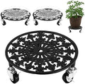 2 Pack Plant Caddy with Wheels 14 Inch Rolling Plant Stand for Large Plants Heavy Duty Plant Rollers Metal Plant Dolly Rustproof Planter Stand Wrought Iron Plant Stands Flower Cart Indoor Outdoor by PartyZealot