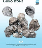 SubstrateSource Natural Aquarium Stones - Neutral Gray with Cream & Brown Accents, Weathered Layered Aquascaping Rocks for Canyon Builds, Betta Fish Tank, Cichlids & Reptile Enclosure - Rhino, 10 LB - Image 5