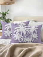 Coastal Palm Tree 12x20 Waterproof Outdoor Lumbar Pillow with Insert, Tropical Plants Botanical Vintage Purple Patio Cushion Pillows for Outdoor Sofa Bench Porch Balcony Furniture, 1 Pack - Image 3